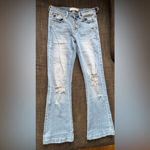 KanCan Light Blue Distressed Flare Jeans